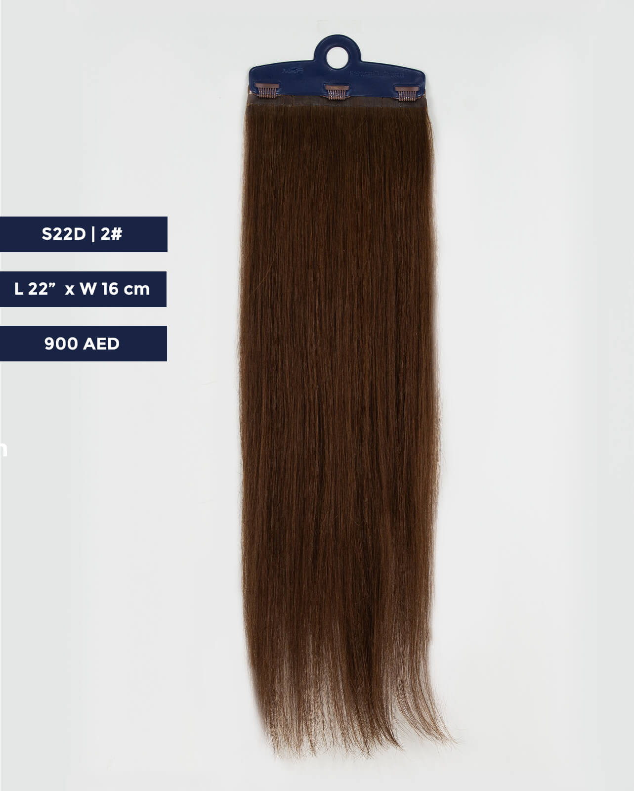 Long Hair Extension – S22D | Brown | 16cm Width Clip - In Piece - M and F Hair Trading, L.L.C.