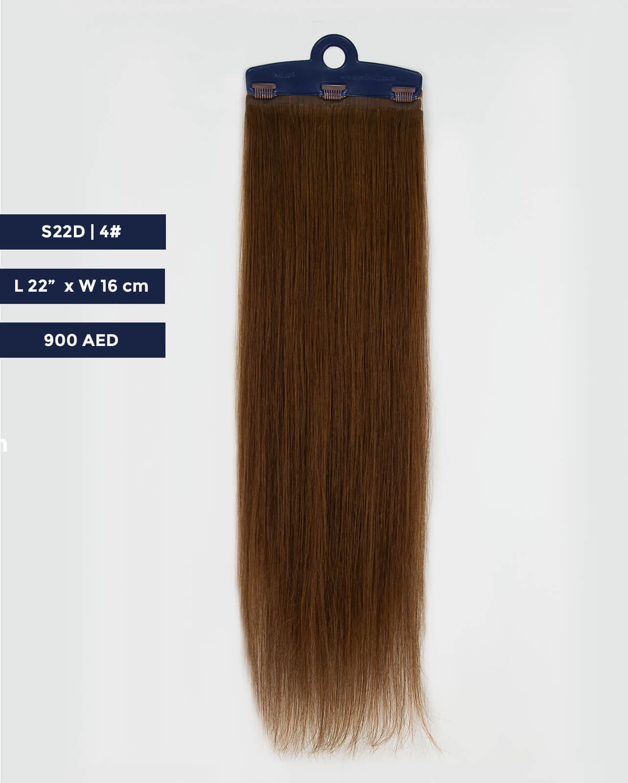 Long Hair Extension – S22D | Light Brown | 16cm Width Clip - In Piece - M and F Hair Trading, L.L.C.