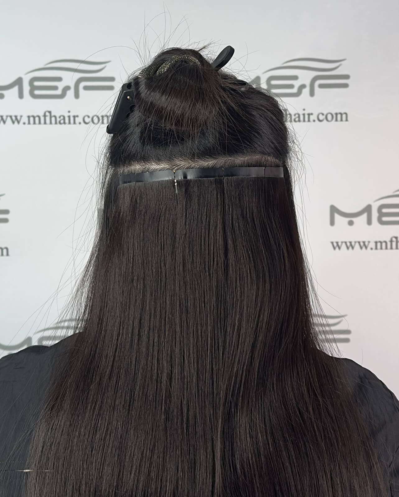 Long Hair Extension – S22E | Dark Brown | 20cm Width Clip-In Piece