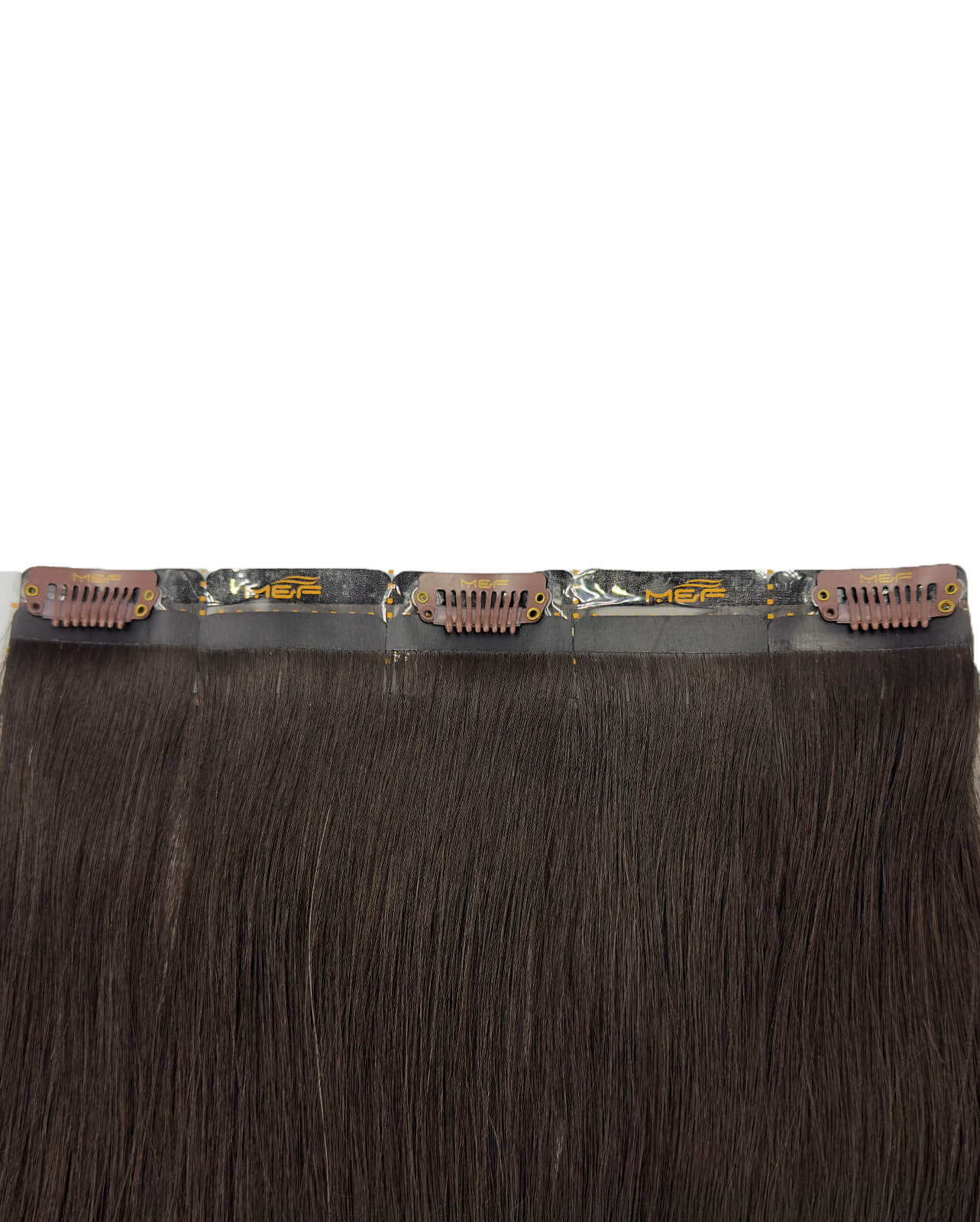Long Hair Extension – S22E | Dark Brown | 20cm Width Clip-In Piece