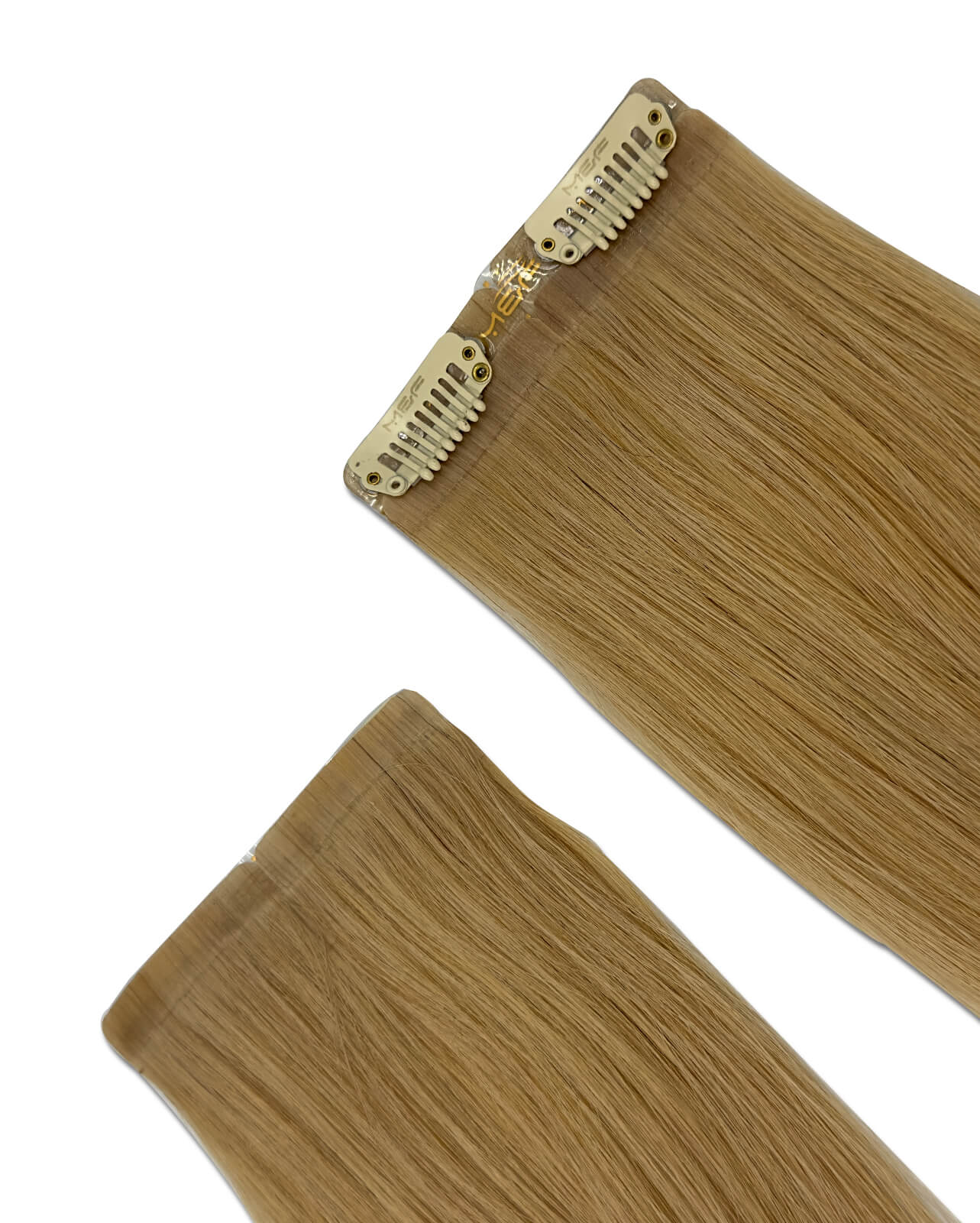 وصلة شعر متوسطة الحجم - S18B | أشقر رمادي | قطعة مشبك شعر بعرض 8 سم