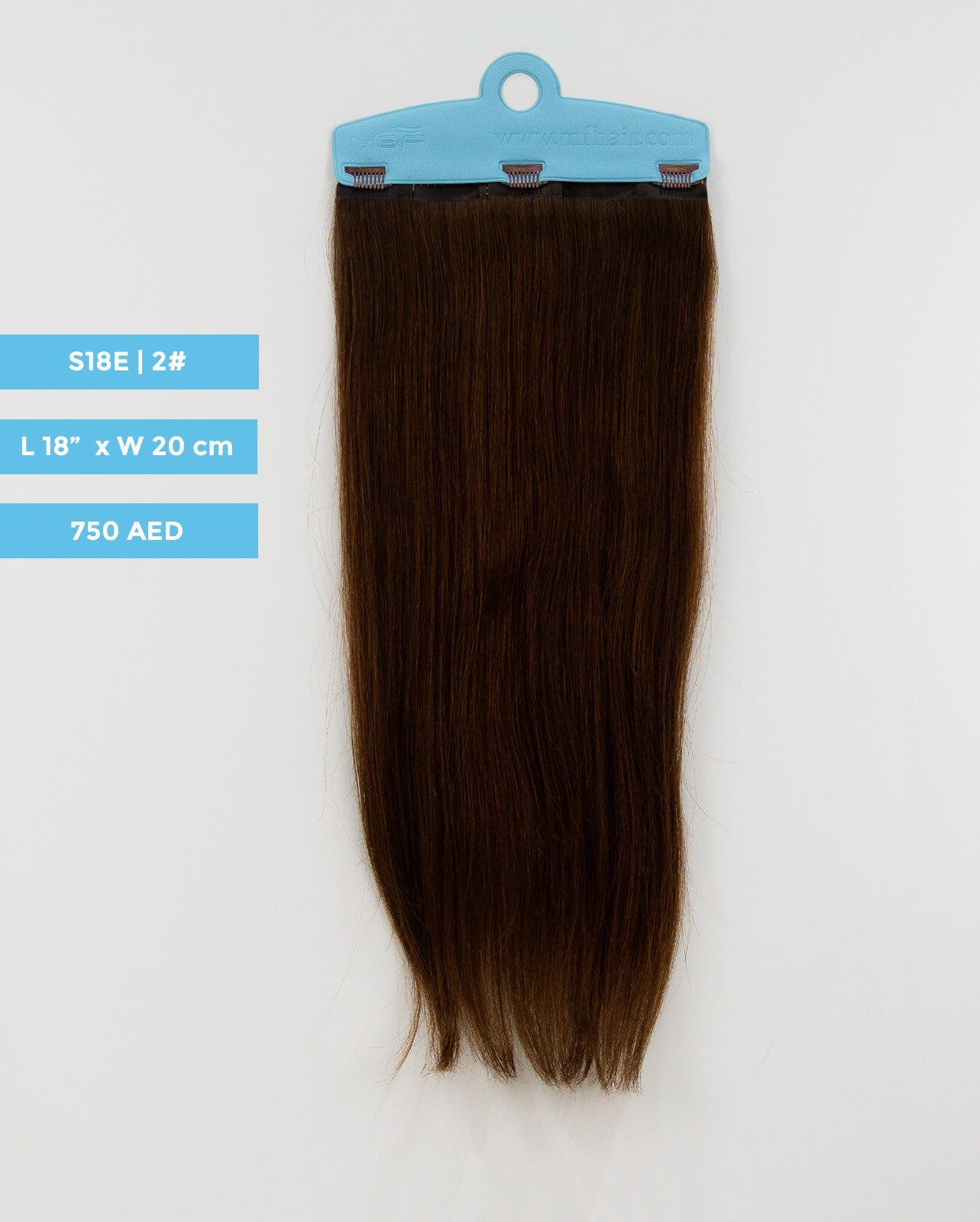 وصلة شعر متوسطة الحجم - S18E | بني | مشبك شعر بعرض 20 سم - M and F Hair Trading, L.L.C.