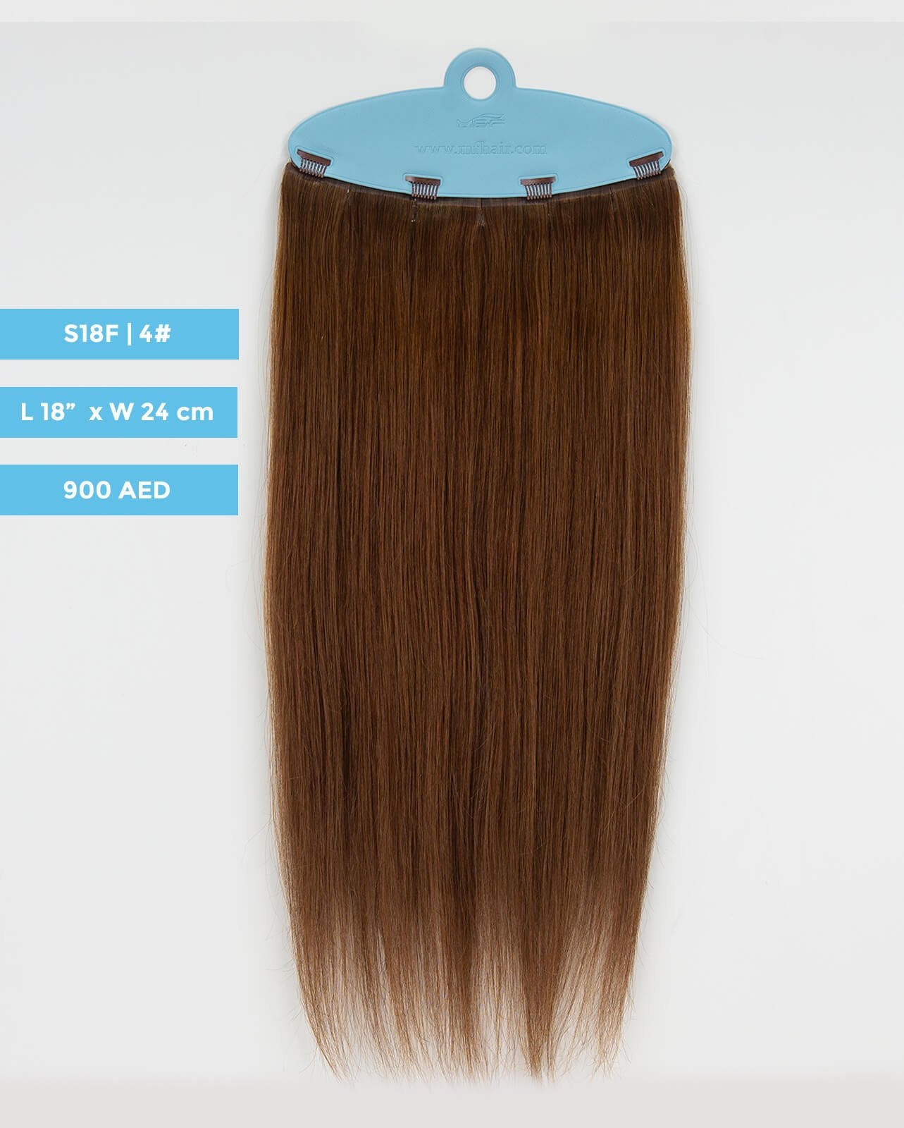 وصلة شعر متوسطة - S18F - S18F | بني فاتح | مشبك بعرض 24 سم - M and F Hair Trading, L.L.C.