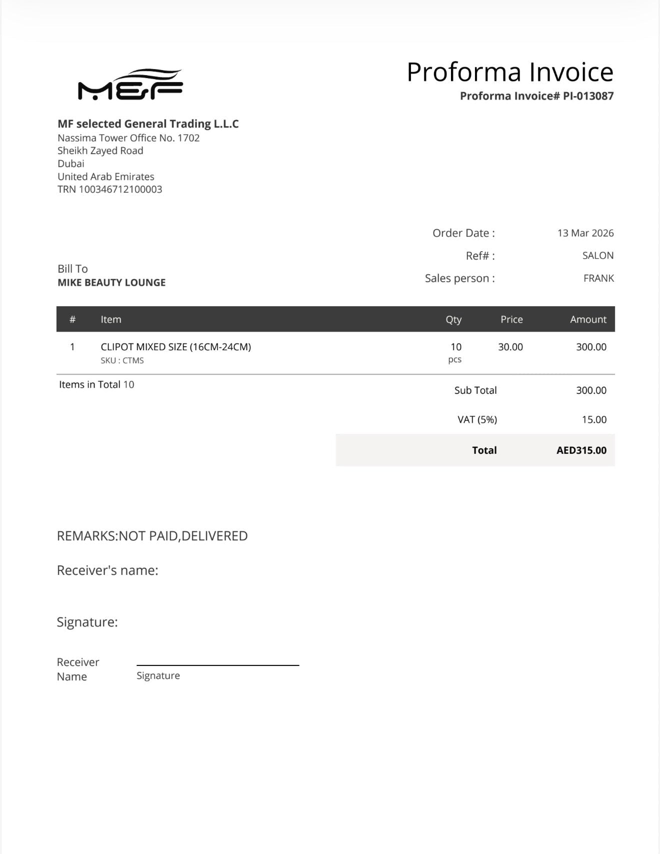 Mike Beauty Lounge - payment link - M and F Hair Trading, L.L.C.