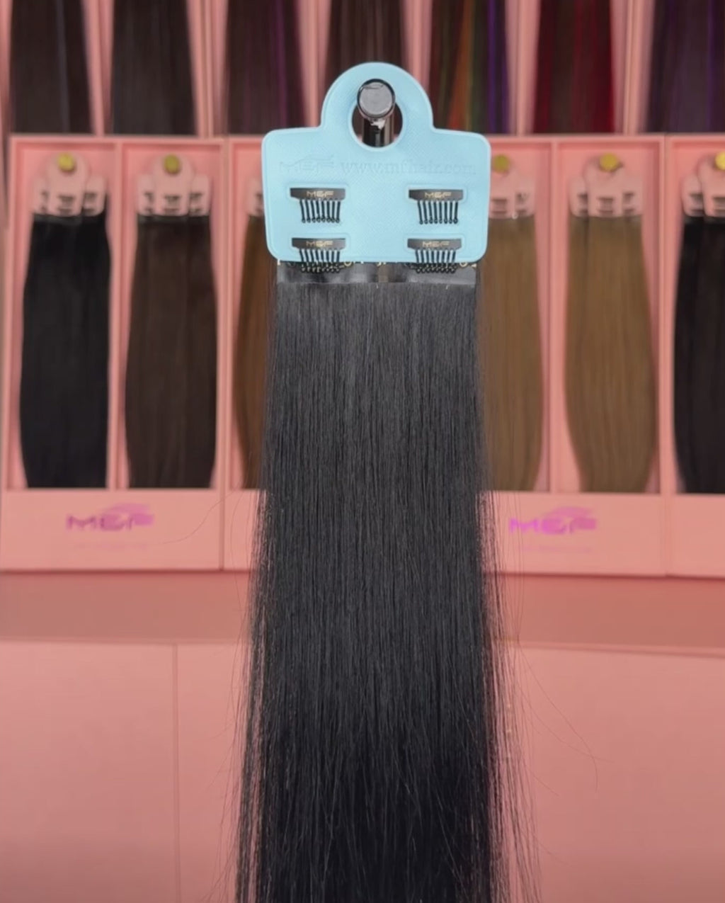 #14inchHairClipBlackHairExtension