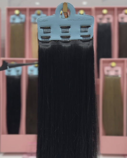 #18inchHairClipBlackHairExtension