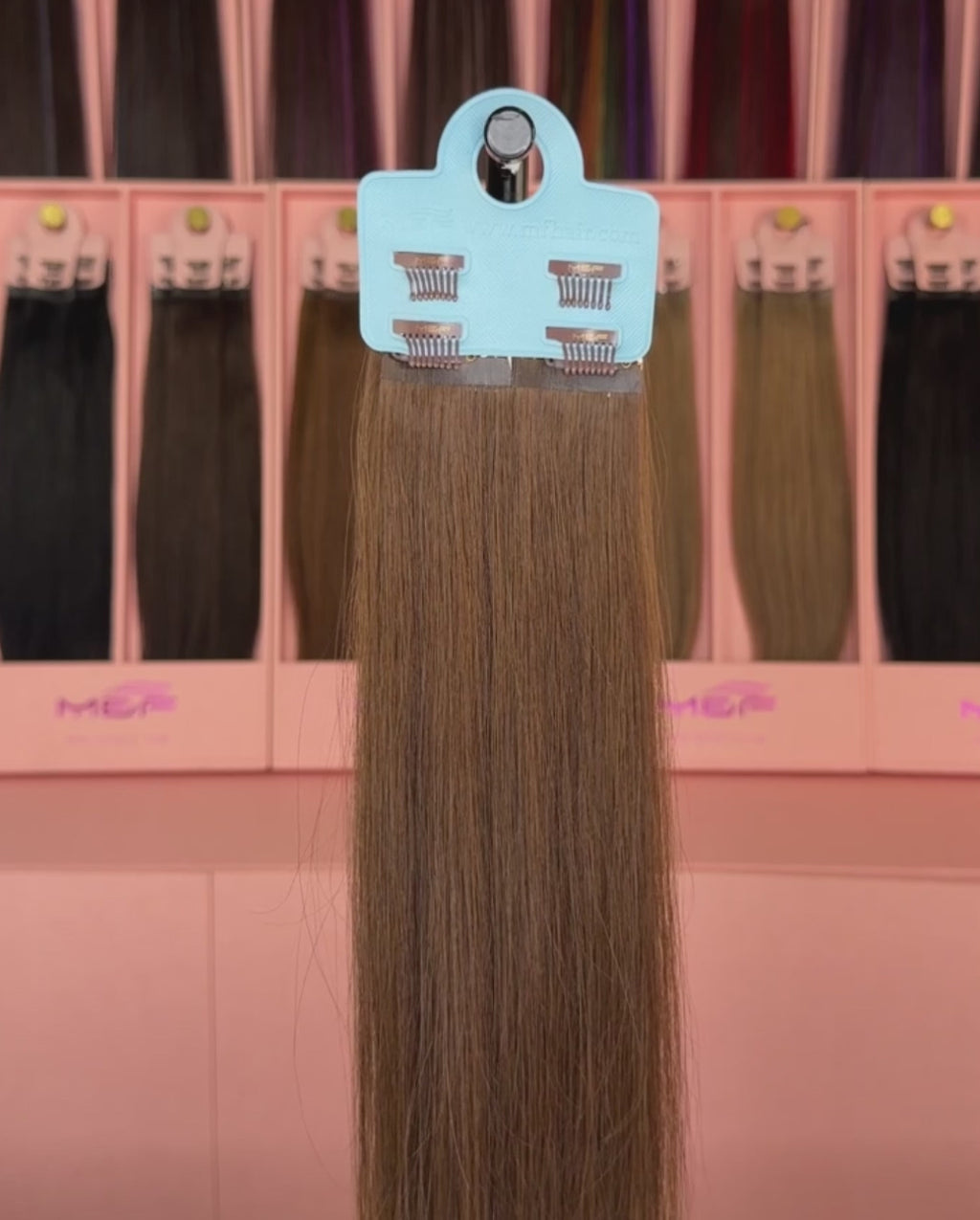 #14inchHairClipBrownHairExtension