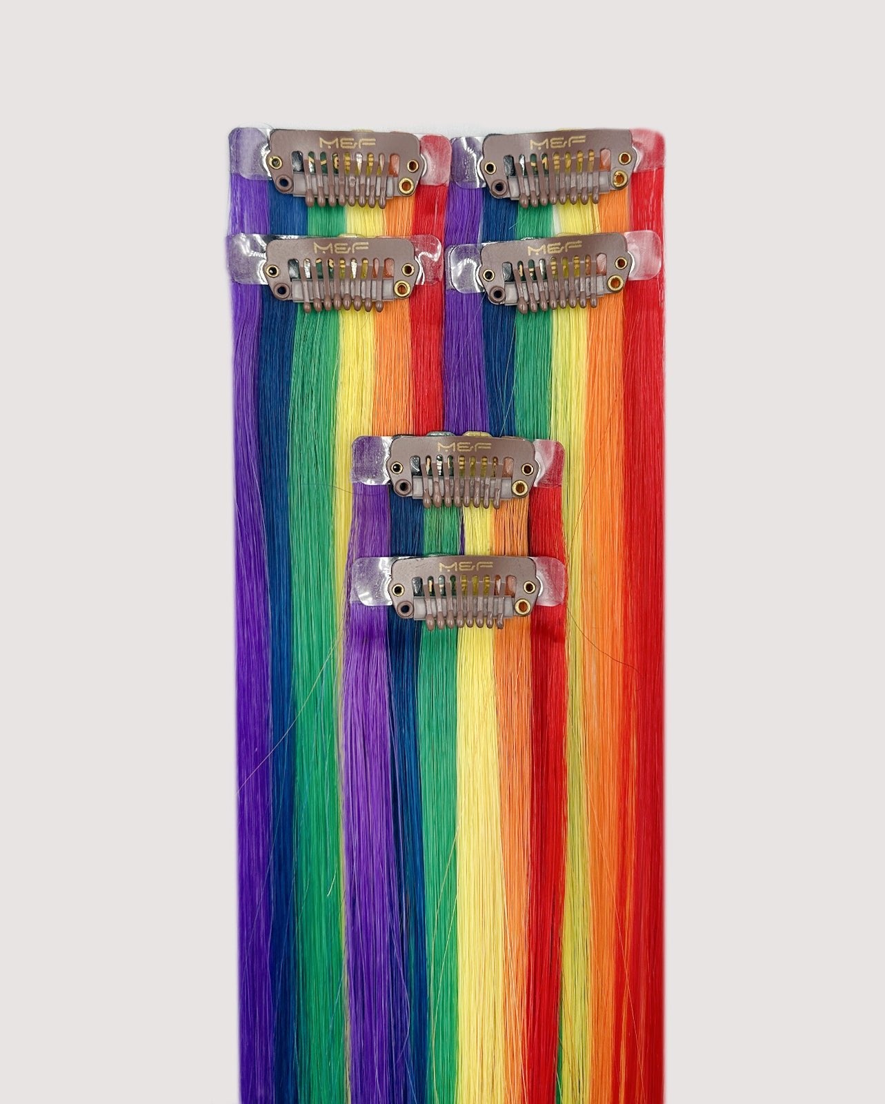 Rainbow Color Highlight Extensions – MQ14 | Clip - In - M and F Hair Trading, L.L.C.