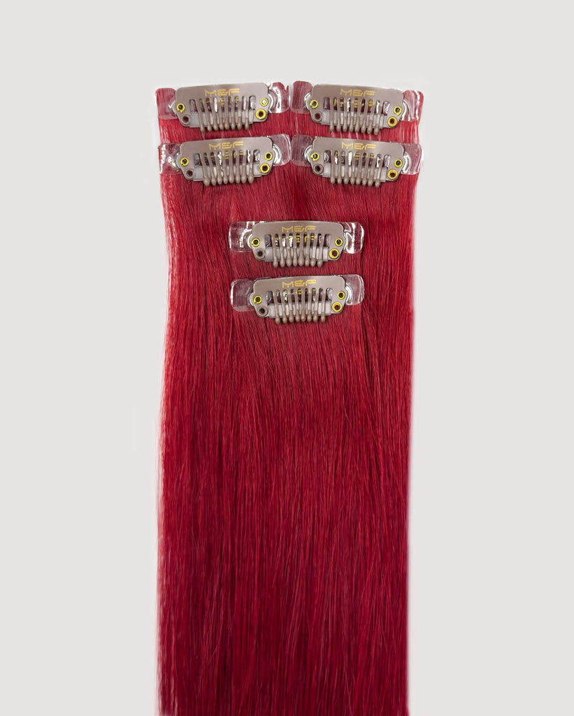 Rainbow Color Highlight Extensions – MQ14 Raspberry Wine | Clip - In - M and F Hair Trading, L.L.C.