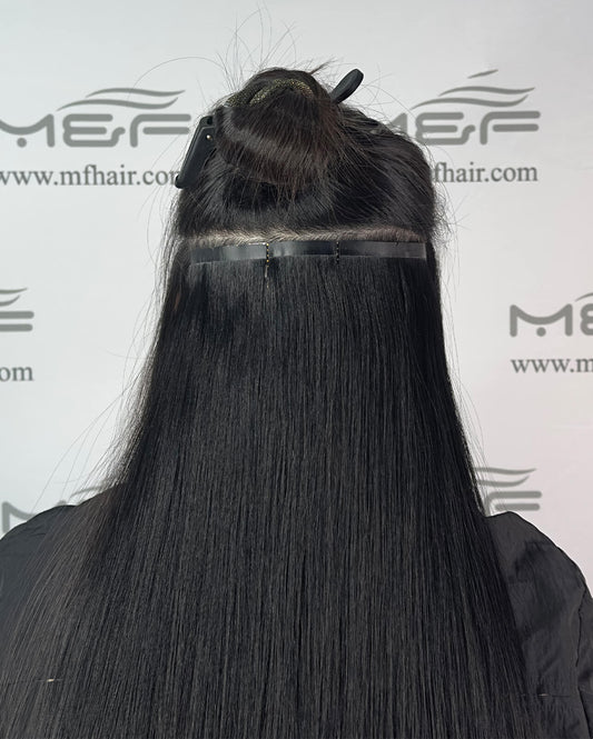 Short Hair Extension – S14E | Black | 20cm Width Clip - In Piece - M and F Hair Trading, L.L.C.