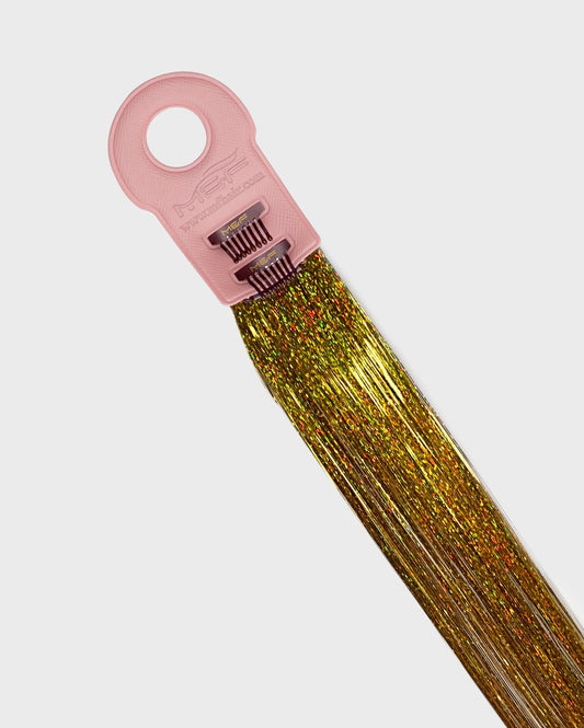 Tinsel Hair Extensions – T004 Aurora Gold - M and F Hair Trading, L.L.C.