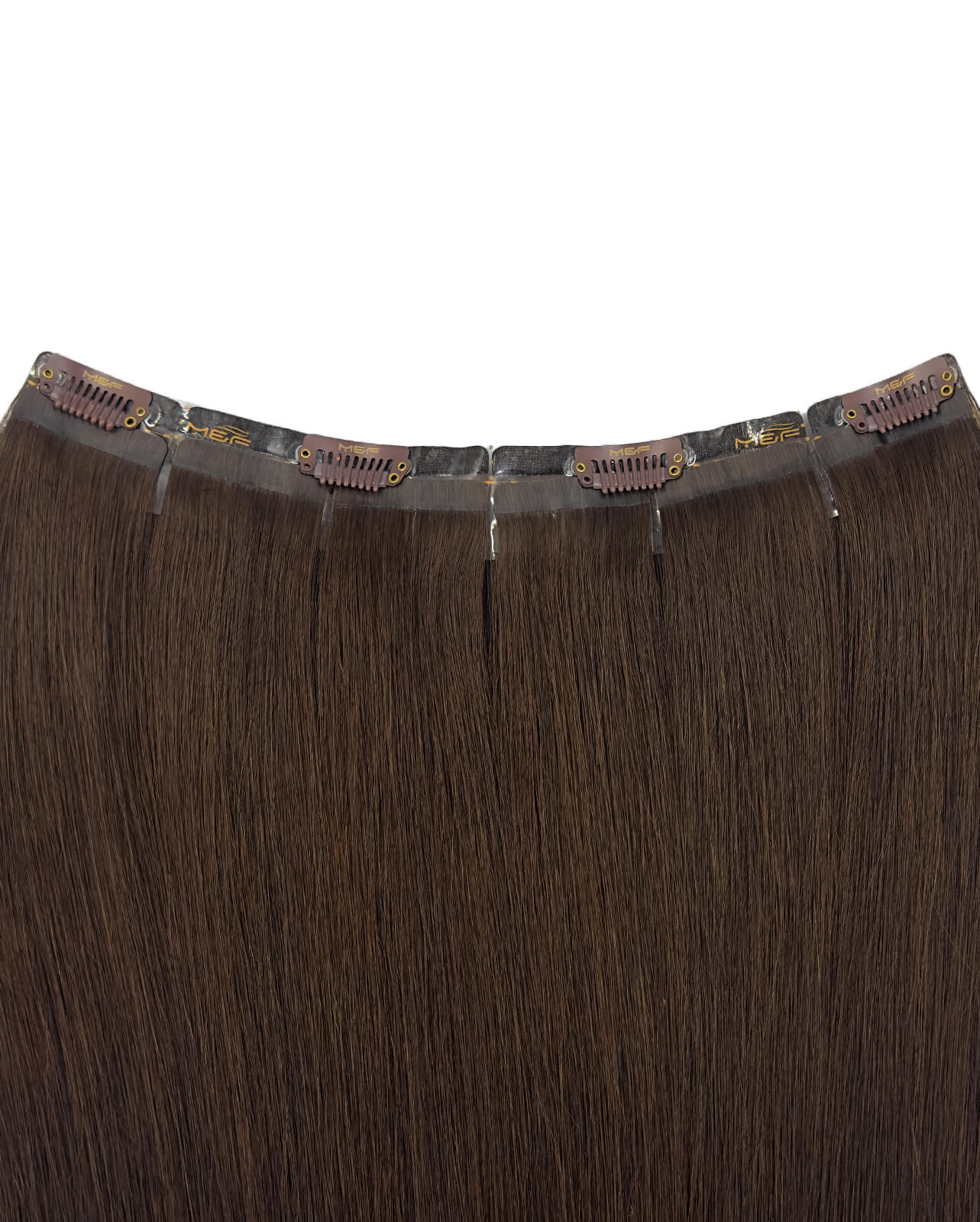 وصلة شعر متوسطة الحجم - S18F | S18F | بني | قطعة مشبك بعرض 24 سم